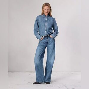 Rag & Bone featherweight Logan wide leg Jeans